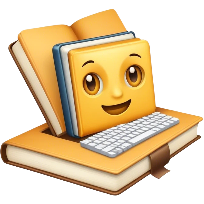 book with computer emoji