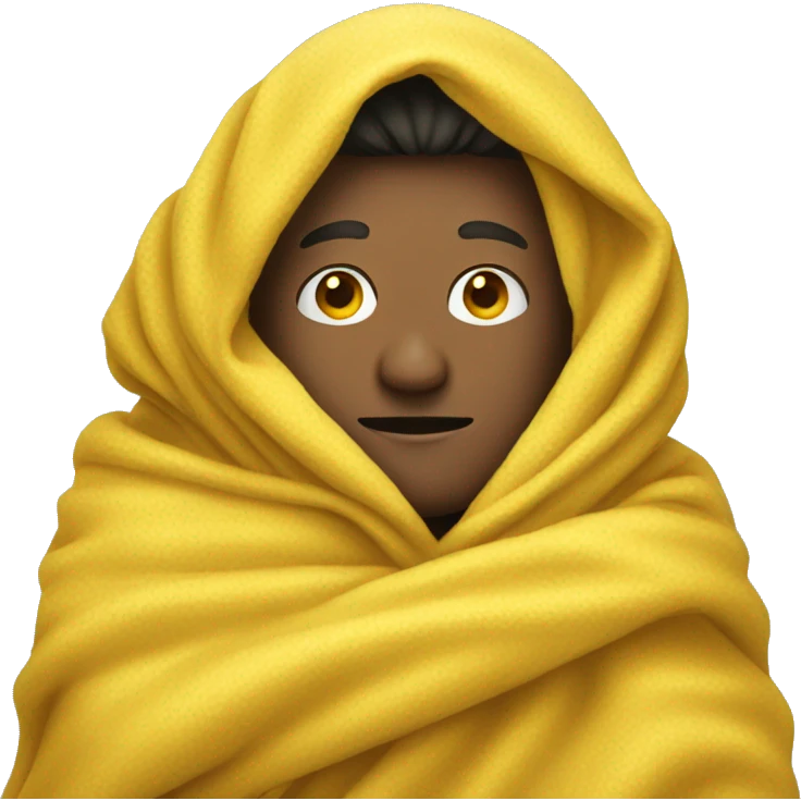 a man wrapped in a yellow blanket emoji
