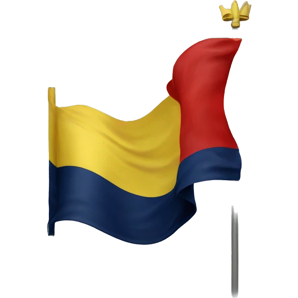 Yellow flag with red witing saying "משיח" below a navy blue crown emoji
