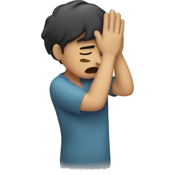 Someone putting their hands on their head while crying  emoji