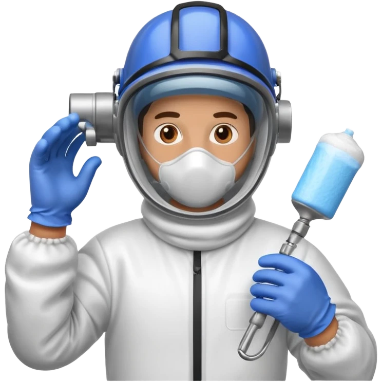 A guy spraying foam insulation emoji