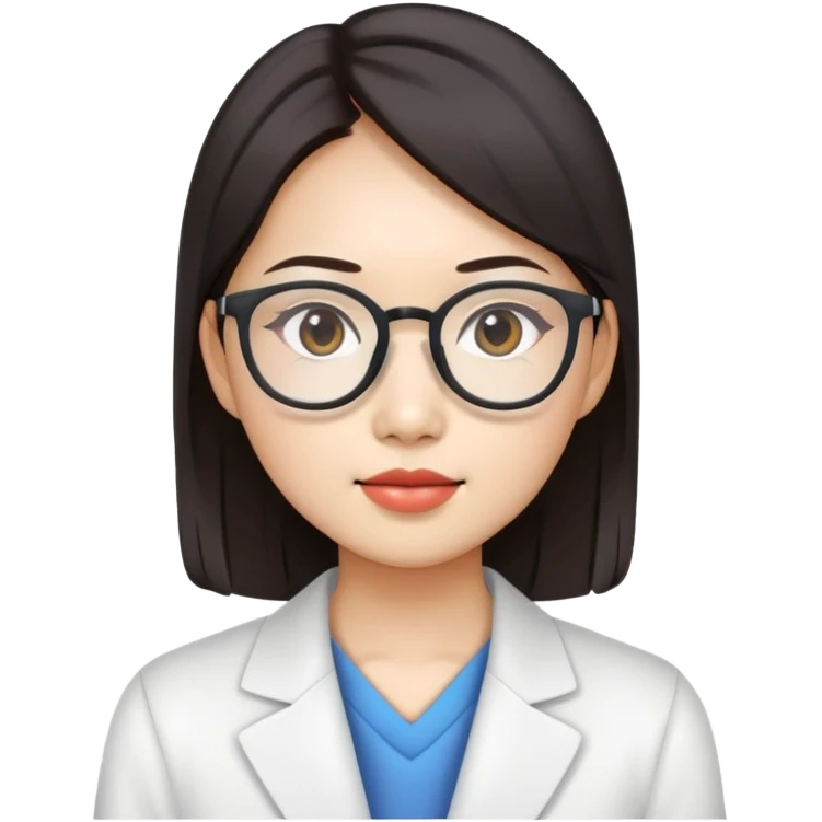 Asian female with eyeglasses working in tech emoji