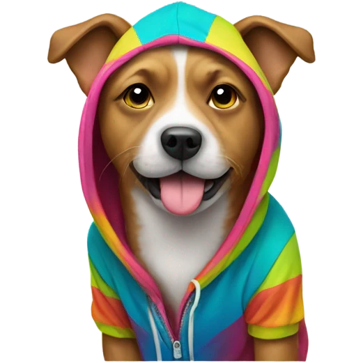 Dog wearing hoodie emoji