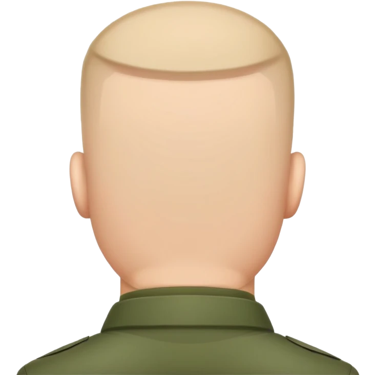 rear view of military soldier's head with crew cut emoji