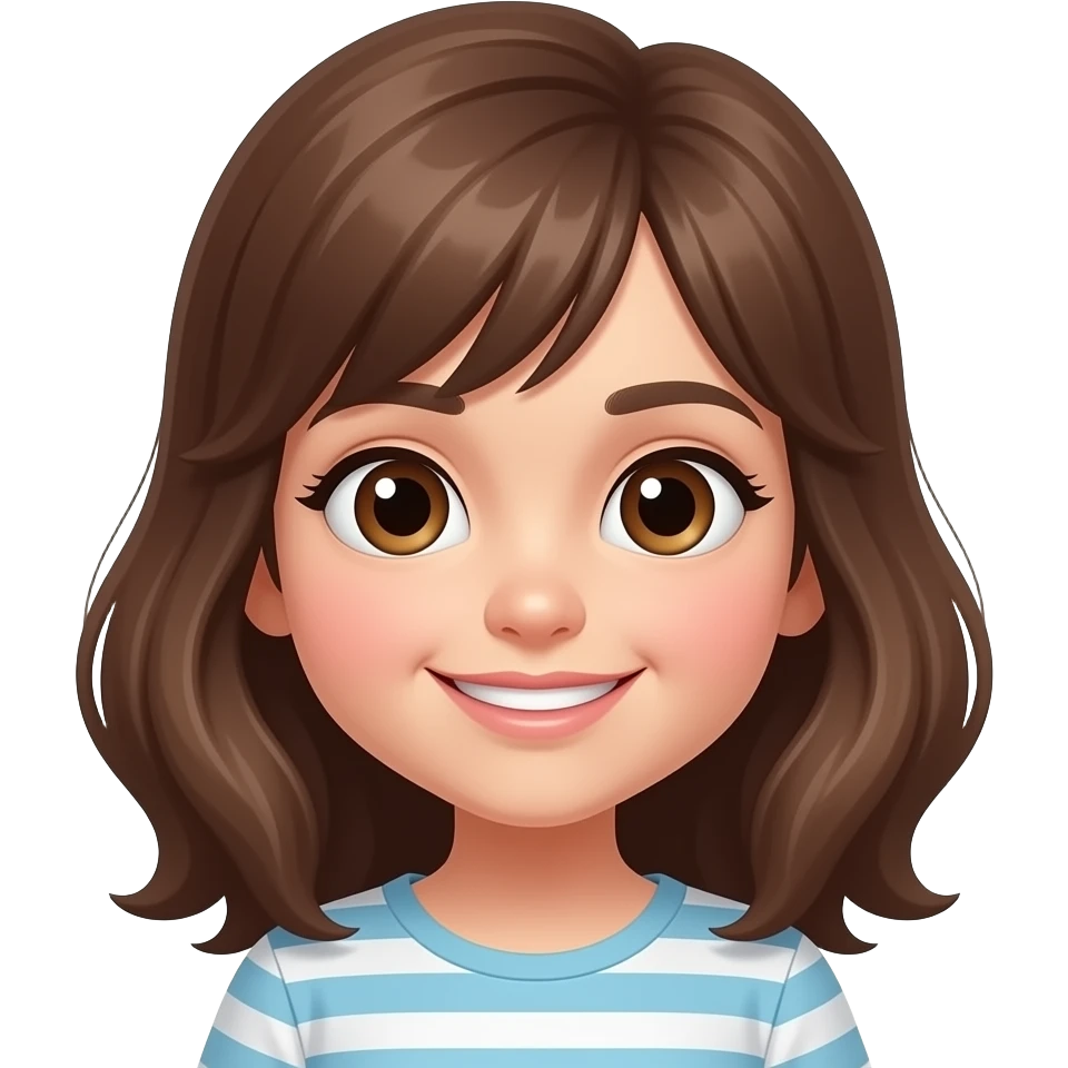 Brown Hair Brown eyes young girl funny emoji