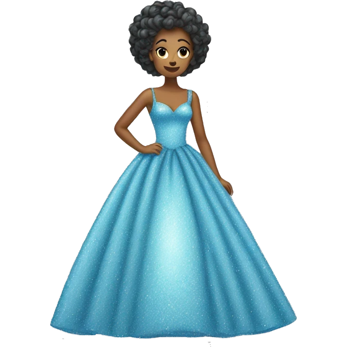 Sparkly light blue ballgown covered in glitter  emoji