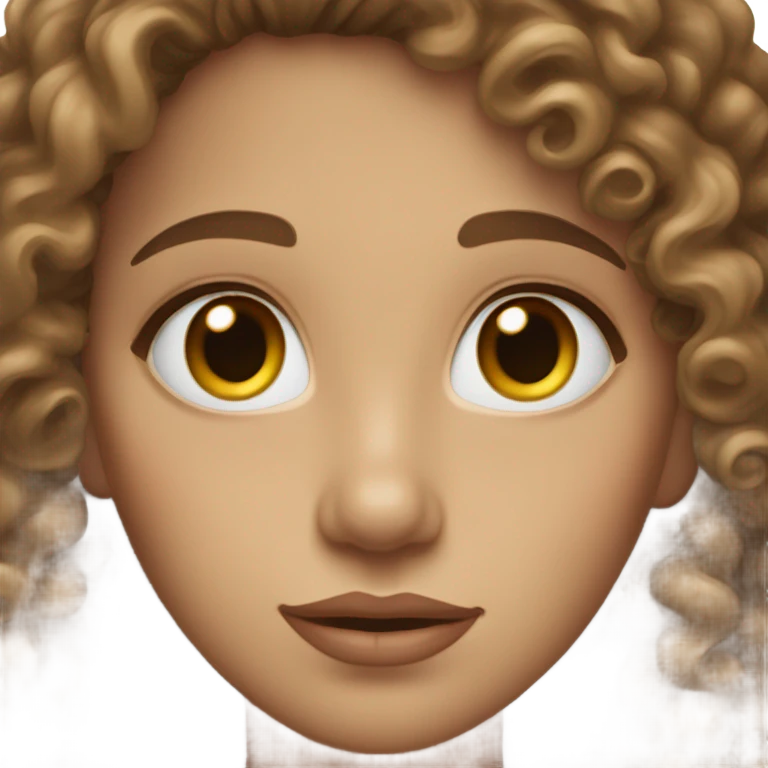 white woman with hazel eyes curly brown hair and big lips  emoji
