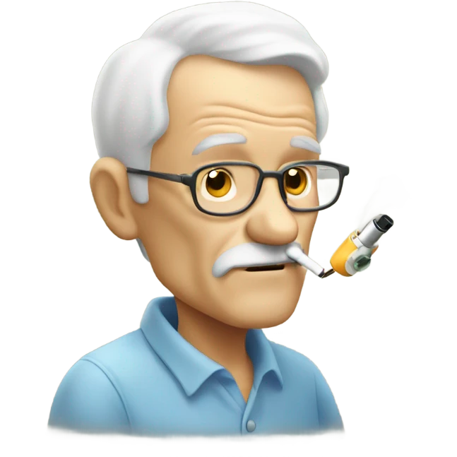 old white man vaping emoji