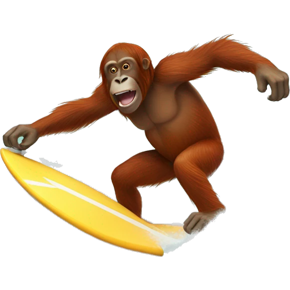 orangutan surfing emoji