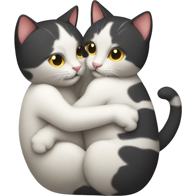 two cats hugging emoji