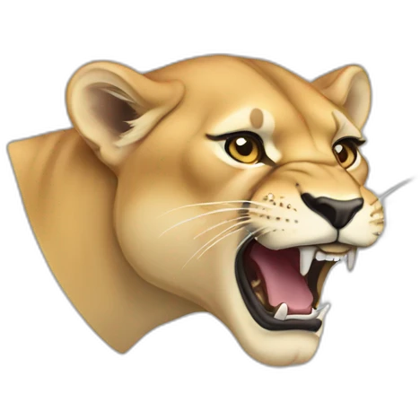 Lioness roaring emoji
