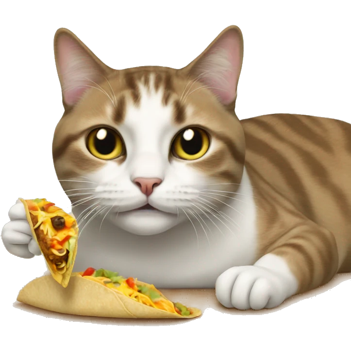 Cat eating taco emoji
