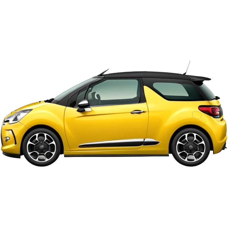 Yellow car Citroen DS3 with black roof like from car catalog  emoji