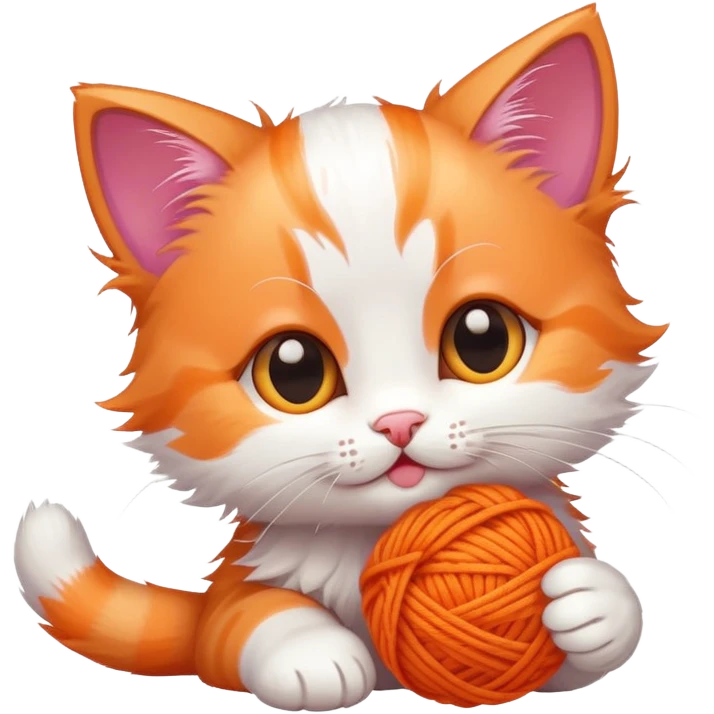 playful kitten with a ball of yarn emoji