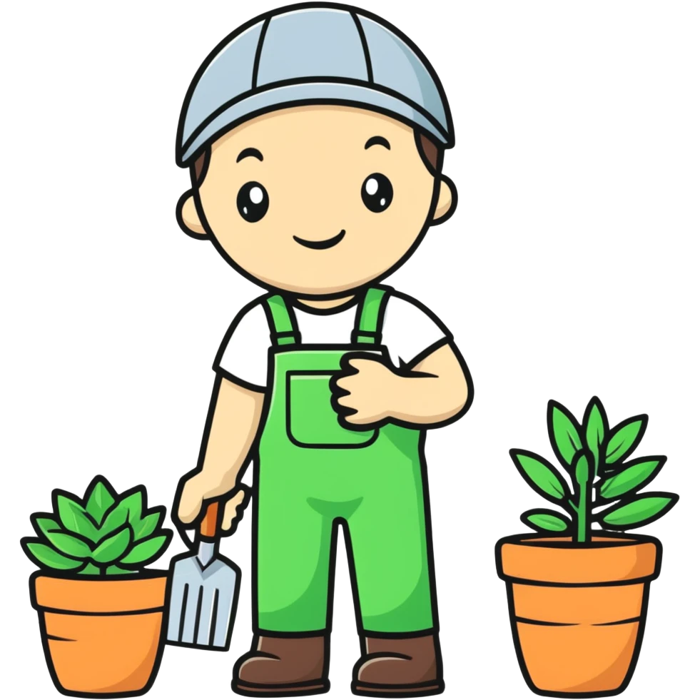 young white gardener emoji