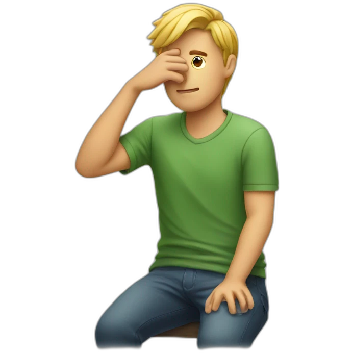 A guy scratching his head emoji