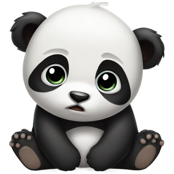 Sad baby panda missing big panda emoji