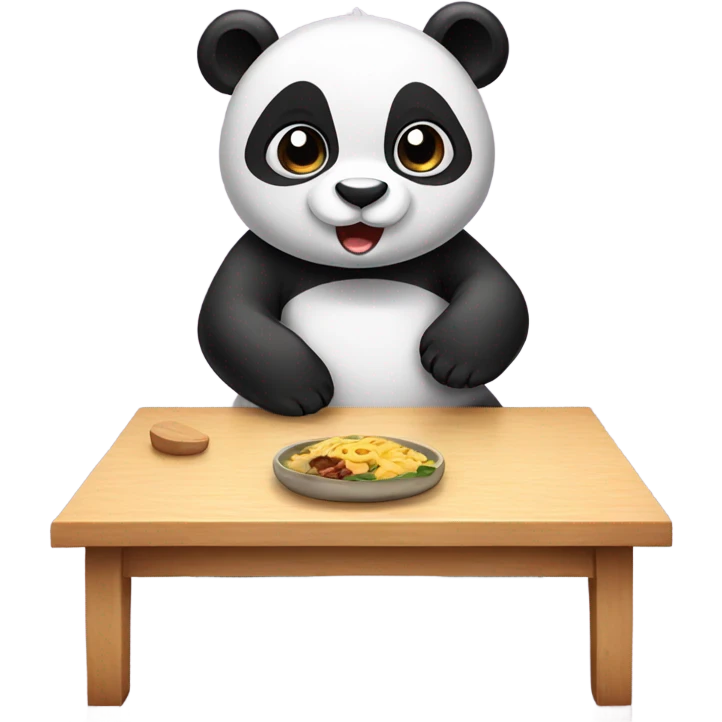 Cute panda On table emoji