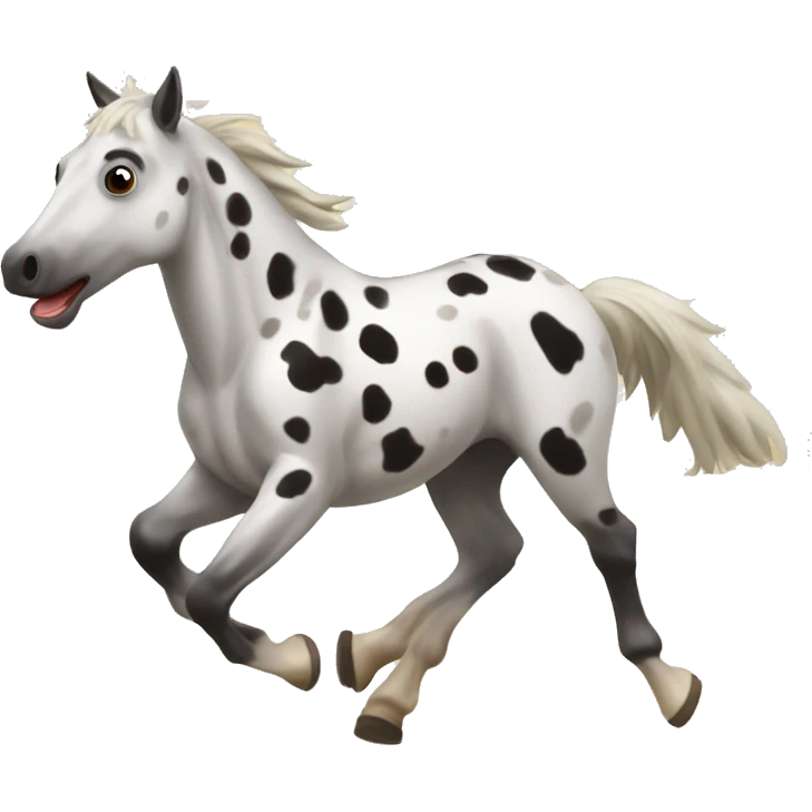 Appaloosa running around barrel  emoji