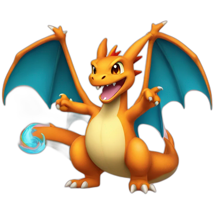 charizard with happy face emoji