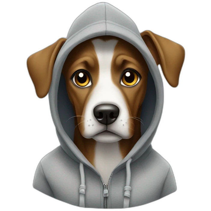 Dog wearing a hoodie emoji