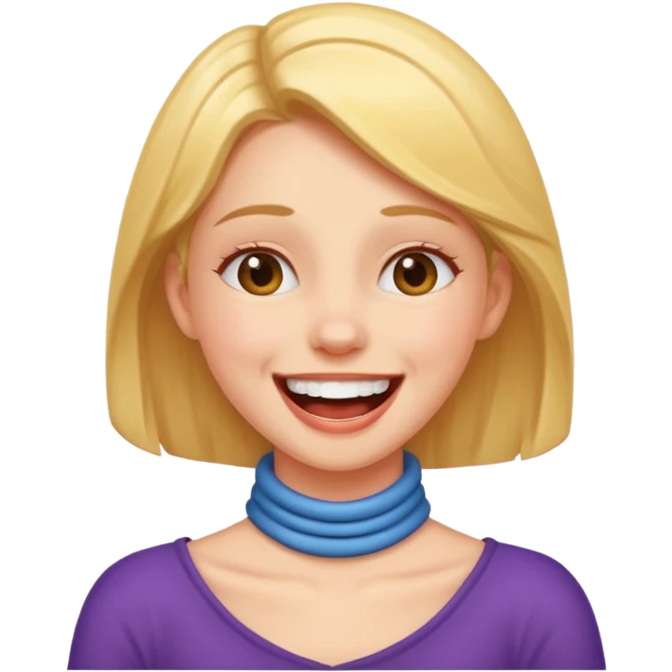 Girl gripping her neck and laughing  emoji