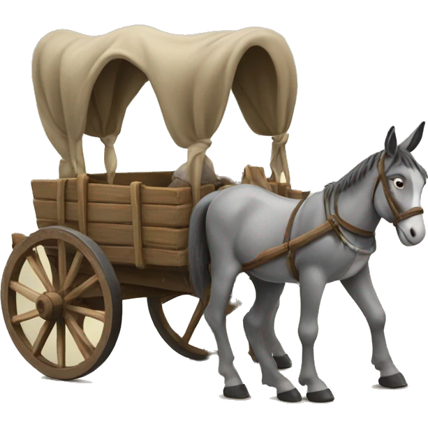 wagon with donkey in the front emoji