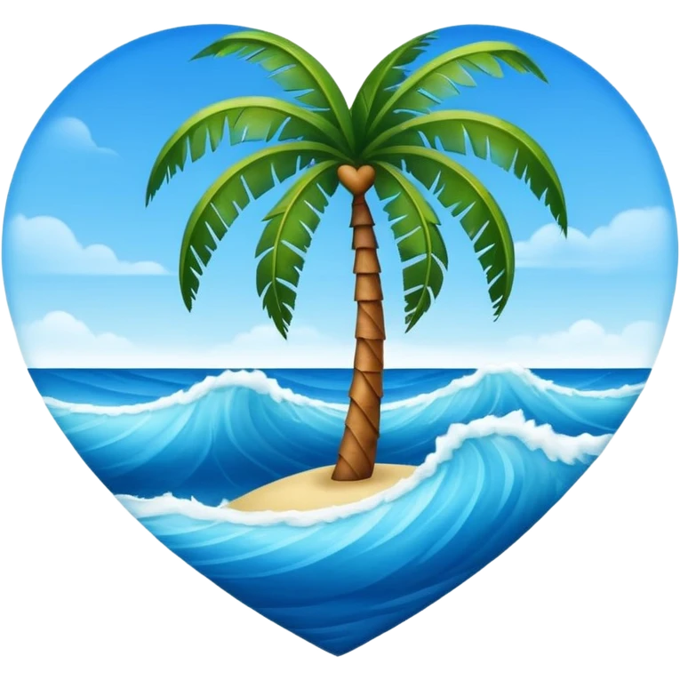 Palm tree wave heart emoji