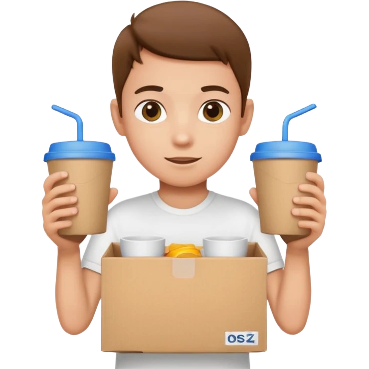 box carrier kid white shirt emoji