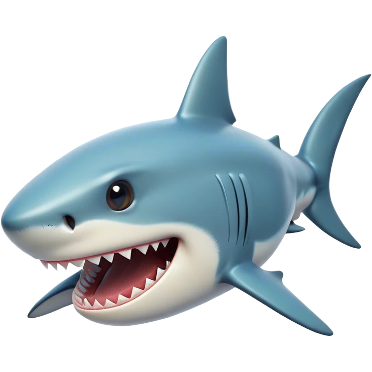 Cinematic Comical Shark Portrait Emoji, Head tilted dramatically with an exaggeratedly amused expression, featuring a striking, glossy streamlined body with bold accents and wide, expressive eyes filled with playful disbelief, Simplified yet hilariously expressive features, highly detailed, glowing with a slightly sassy glow, high shine, dramatic yet playful, stylized with an air of cheeky marine mischief, bright and endearing, soft glowing outline, capturing the essence of a spirited and over‐the‐top shark, so meme‐worthy it feels like it could snap its jaws into internet fame instantly! emoji
