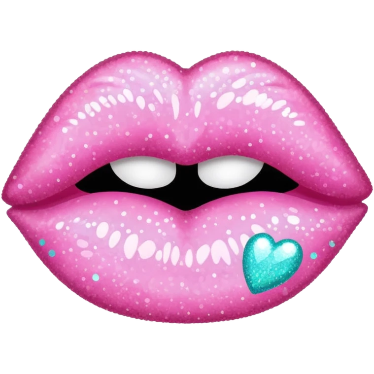 Pastel pink kiss mark glittery emoji