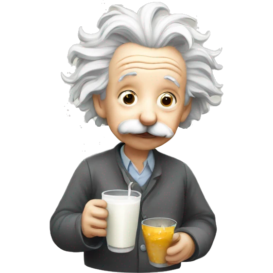 Albert Einstein drinking milk emoji