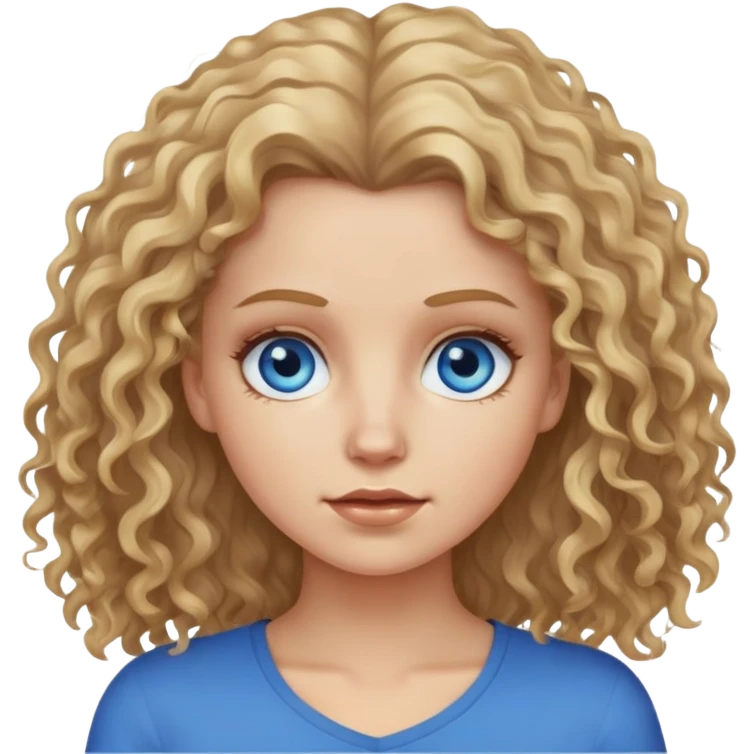 dirty blonde blue eyes frzzy hair whtie girl emoji