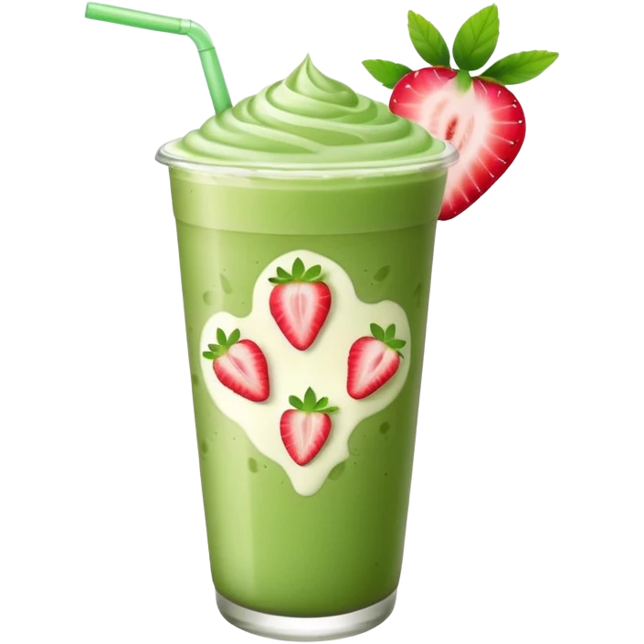 iced matcha latte strawberry  emoji