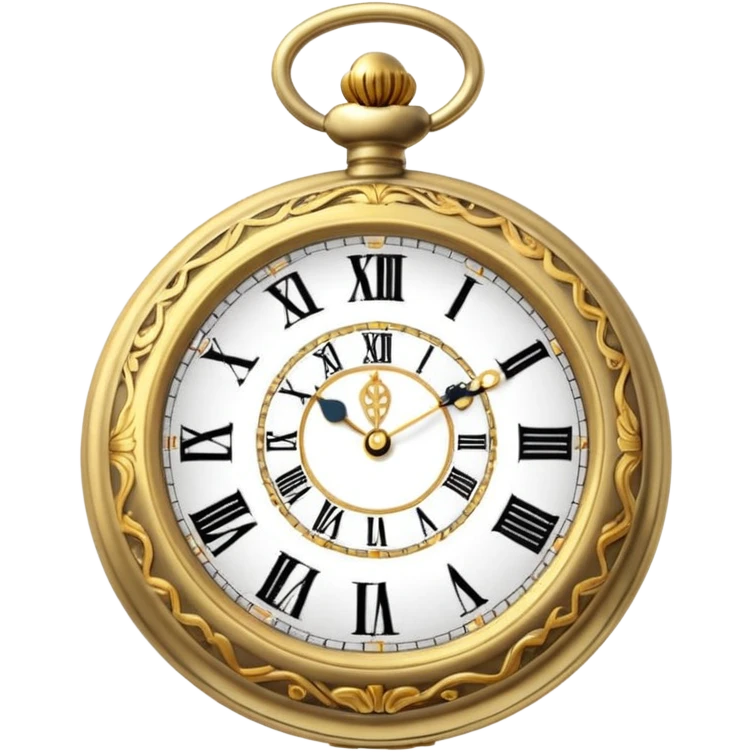 open pocket watch showing clock face emoji