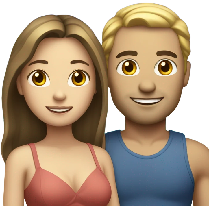 Fair skinned Man and woman on the beach emoji