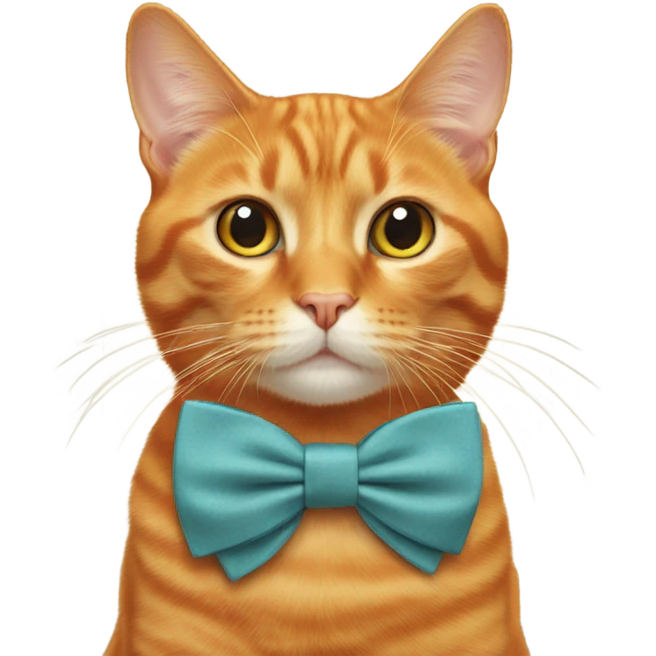 Orange cat with bow tie emoji