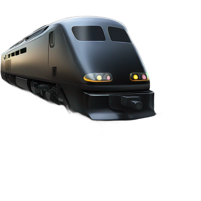 A electric locomotive (With little shiny black Kirby eyes) emoji