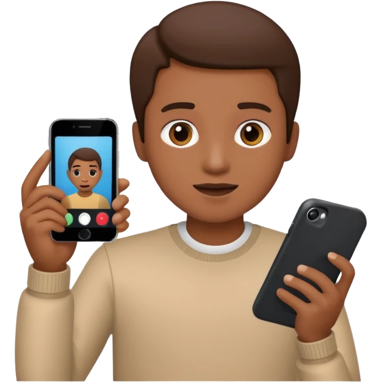 person holding a phone and recording a video emoji