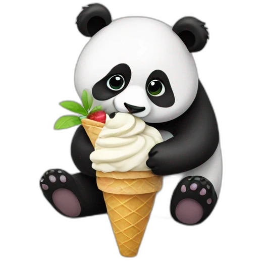 Panda eating ice cream emoji