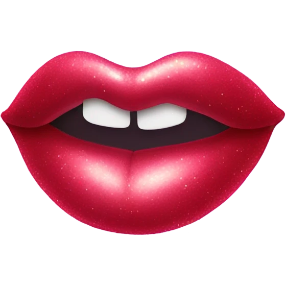 Lips kissing with sparkles emoji