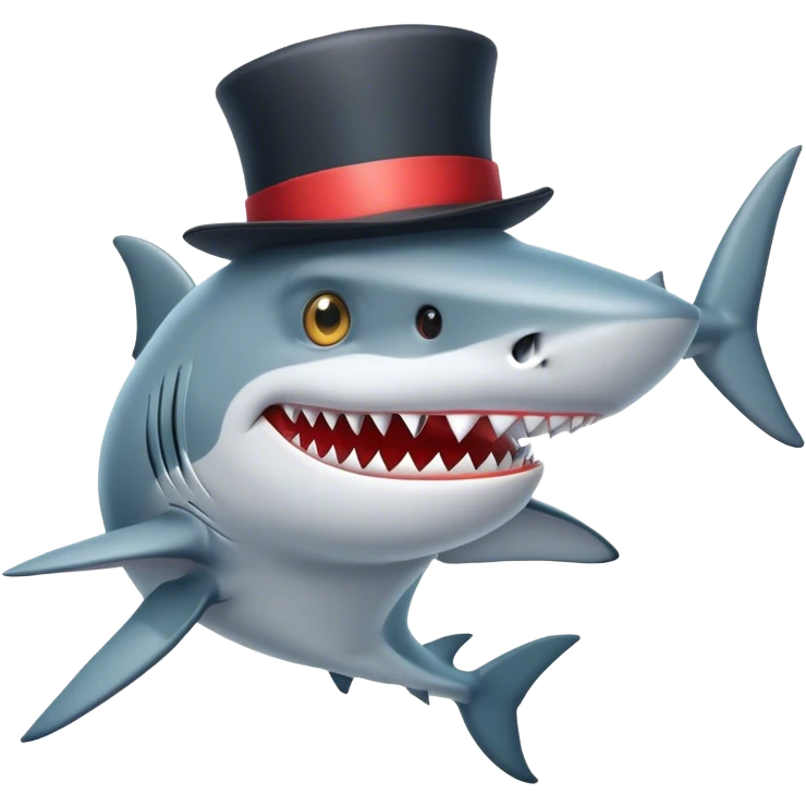 shark with tophat emoji