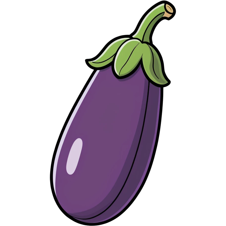 eggplant in peach emoji