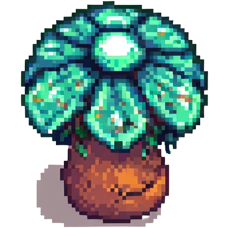 glowing mushroom pixel art with green glow emoji