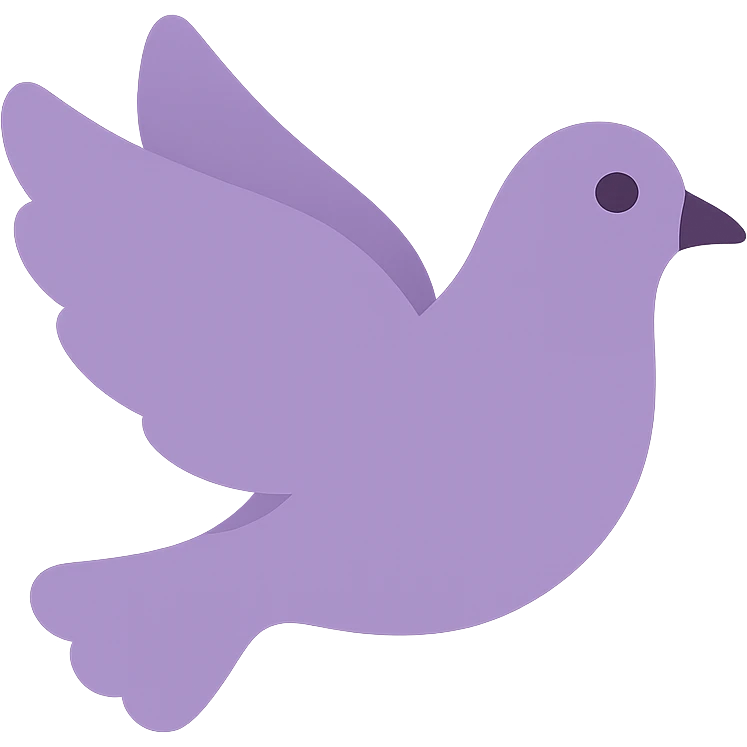 A dull purple Dove  emoji