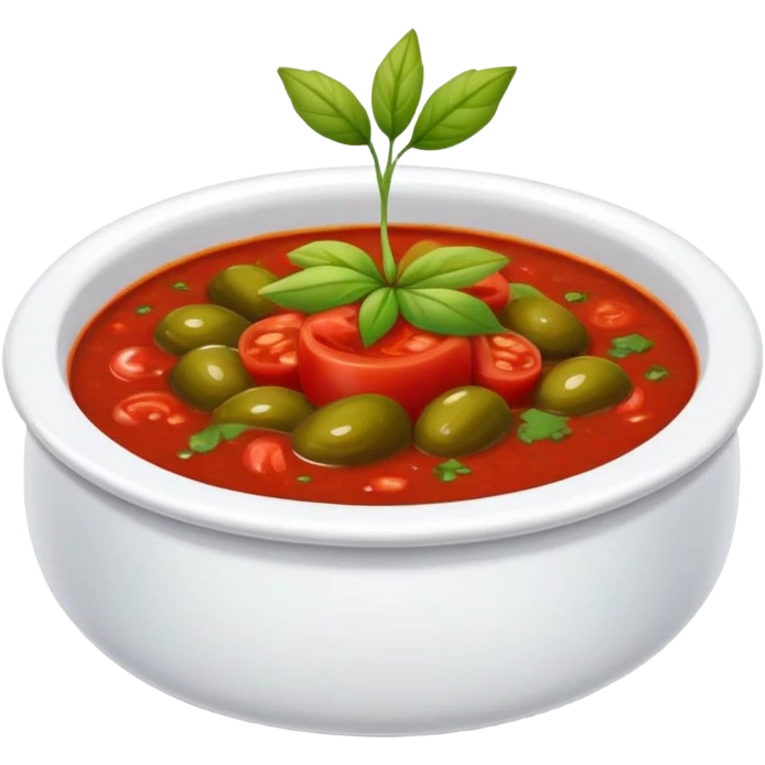 Cuenco de gofio (color marrón) lleno  por encima y salsa roja y salsa verde por encima  emoji