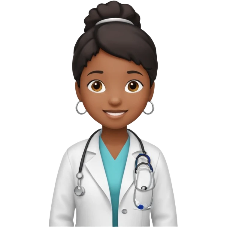 black girl child doctor emoji