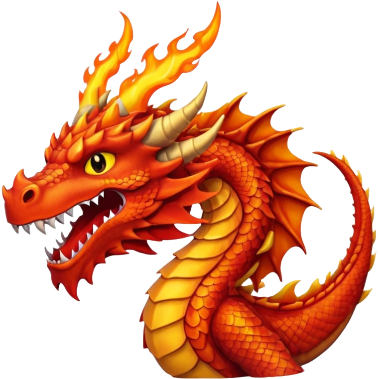 Red dragon with fire emoji
