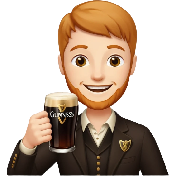 Saying cheers with a Guinness emoji