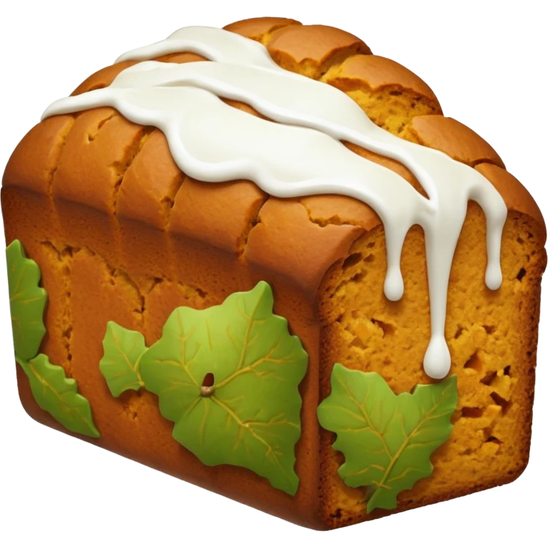 Pumpkin bread with white icing  emoji
